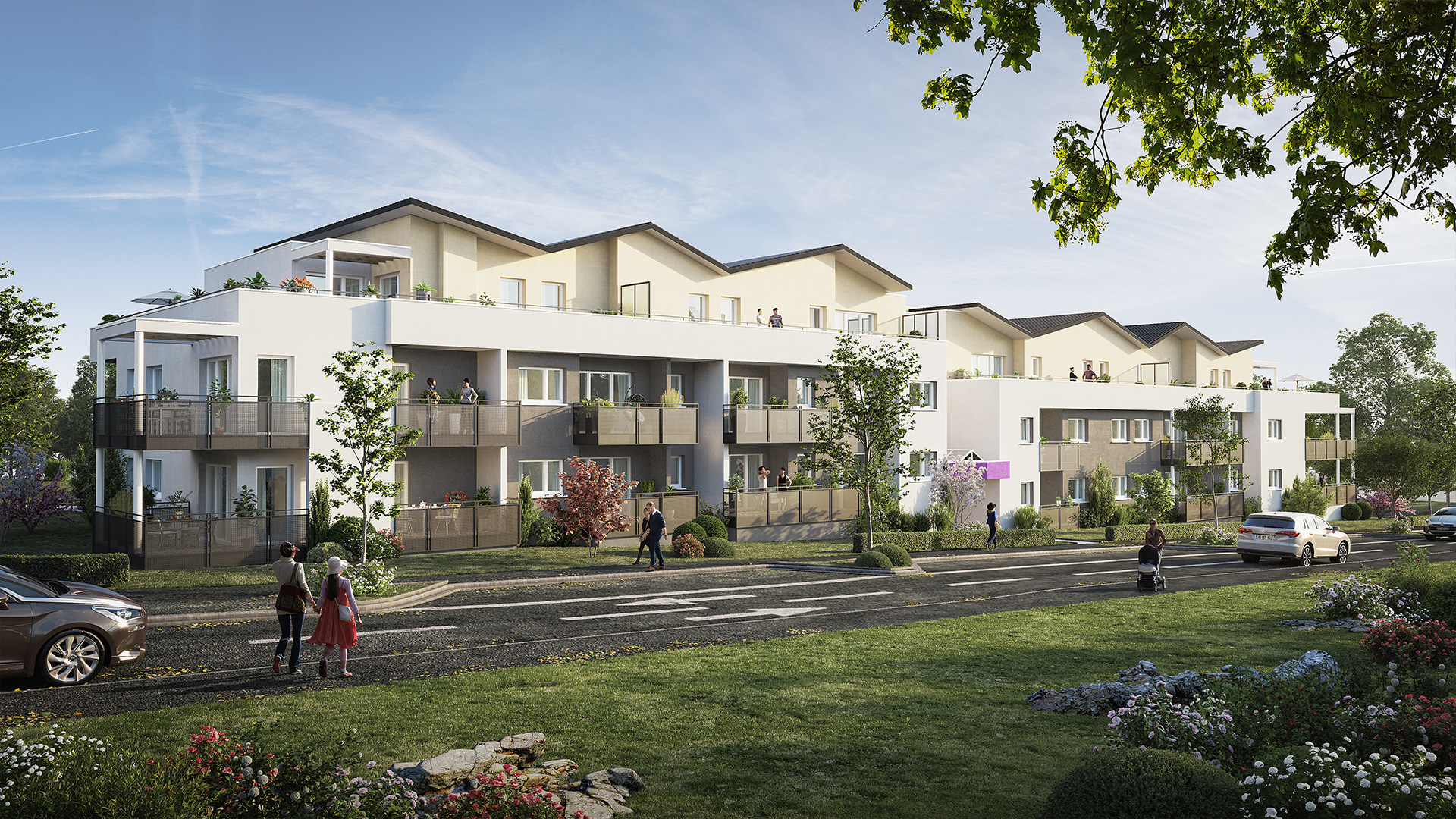 Staff Aménagement et Promotion - Les Hameaux de la Roseraie - Appartements neufs à Marly - Vue extérieure